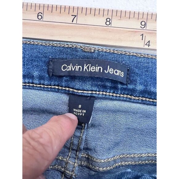 Calvin Klein Jeans Womens Size 8 High Rise Skinny Repreve Dark Wash Blue Preppy - Picture 6 of 11